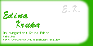 edina krupa business card